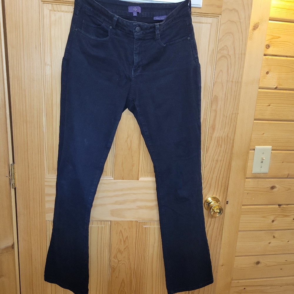 NYDJ Not Your Daughters Black Denim Jeans Mini Bootcut Lift & Tuck Sz 6 Tall EUC - Picture 2 of 11
